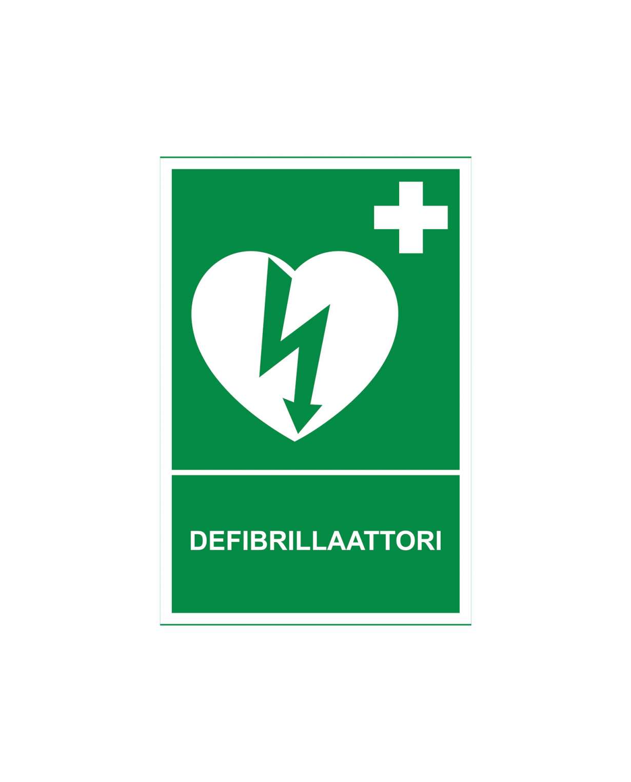 Defibrillaattori, Tarra jälkiheijastava, 200x300 mm