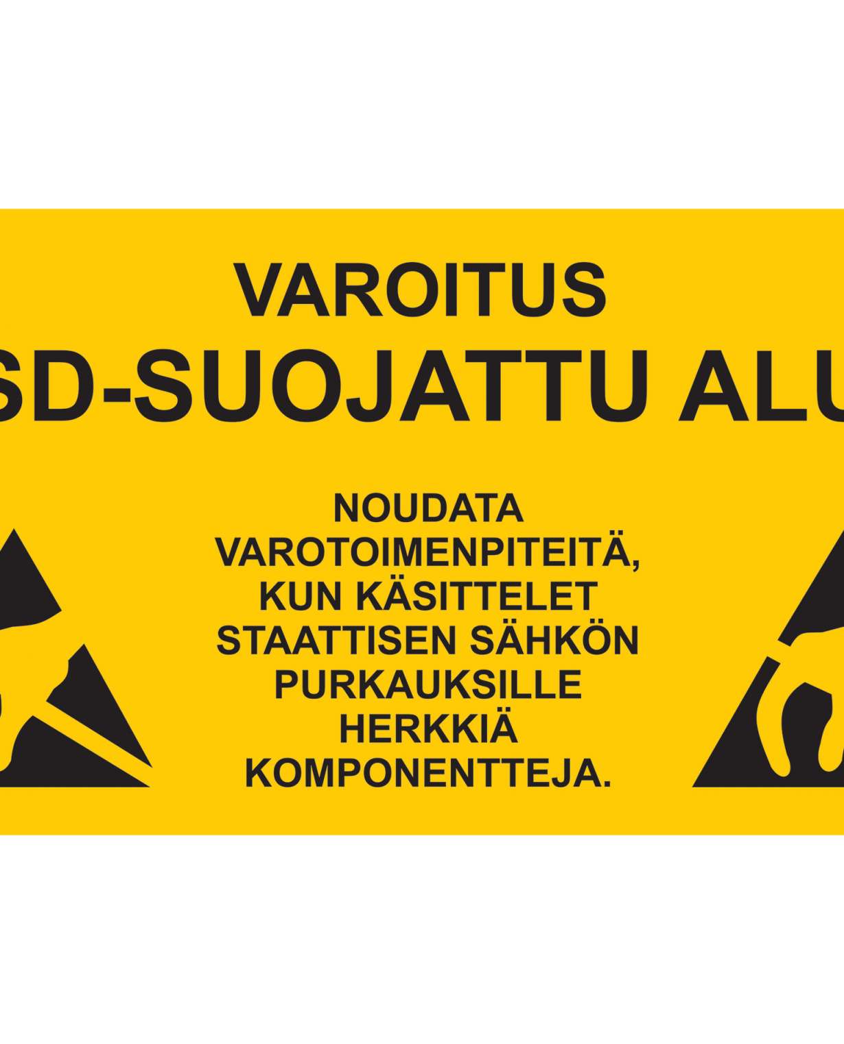 Varoitus Esd-suojattu alue, Ibond alumiini, 400x200 mm