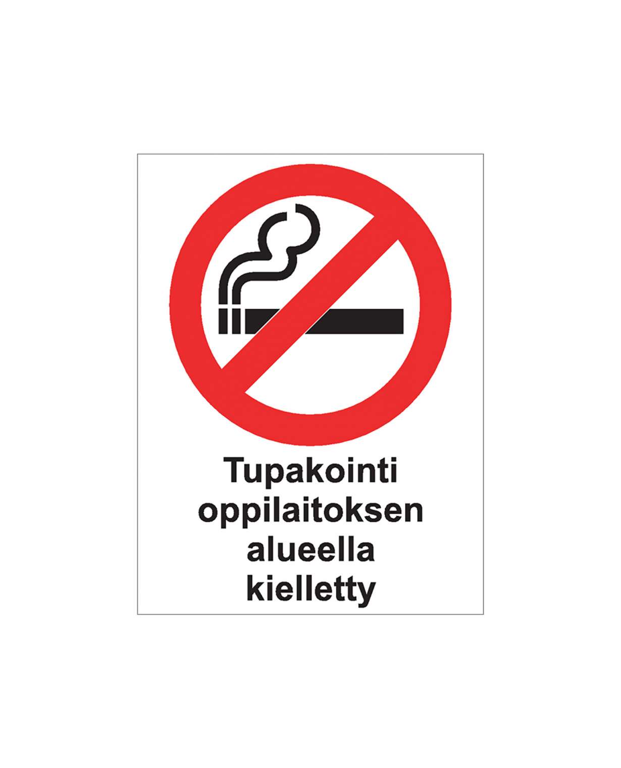 Tupakointi oppilaitoksen alueella kielletty, Tarra, 200x300 mm