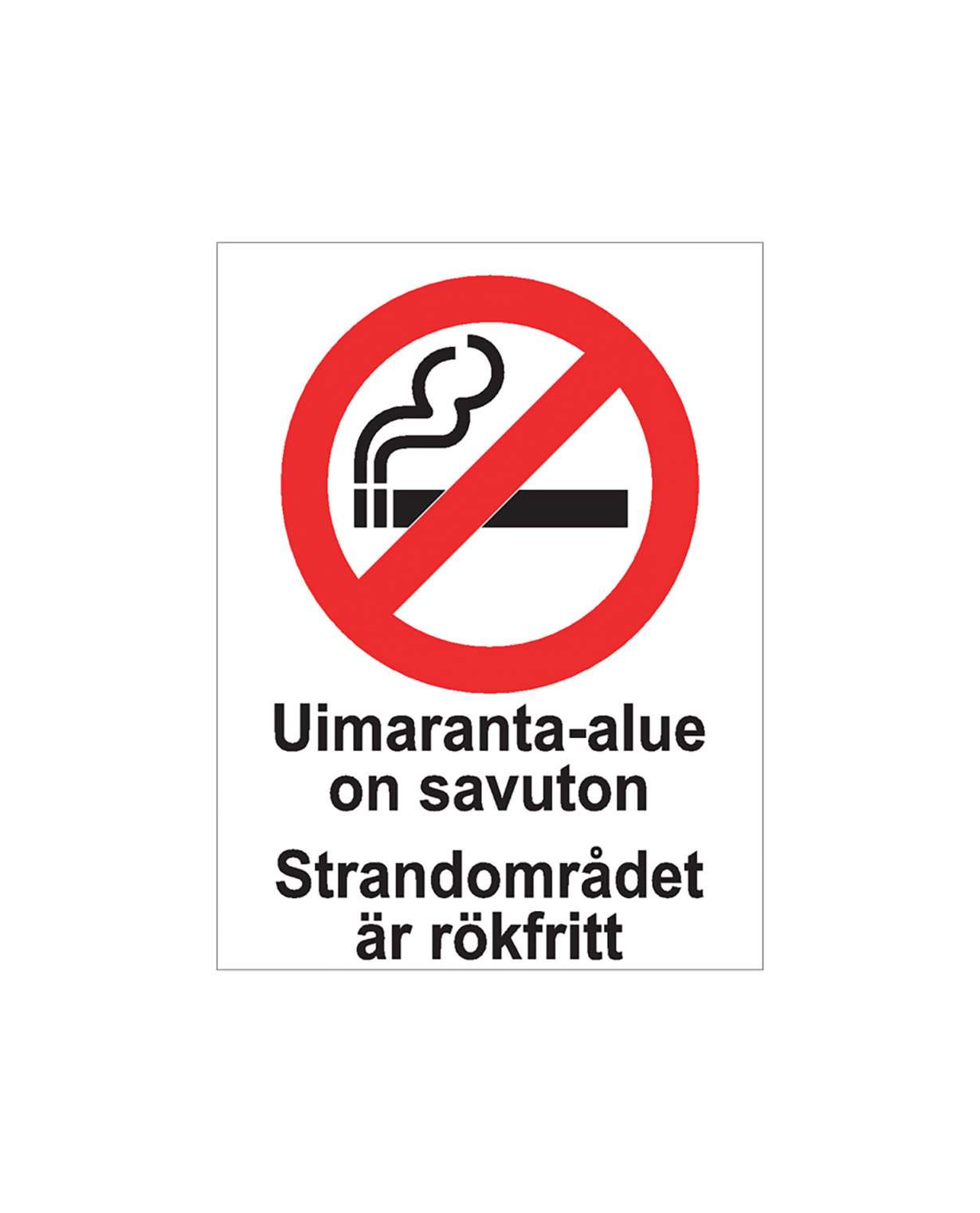 Uimaranta-alue on savuton ruotsi, Magneetti, 200x300 mm