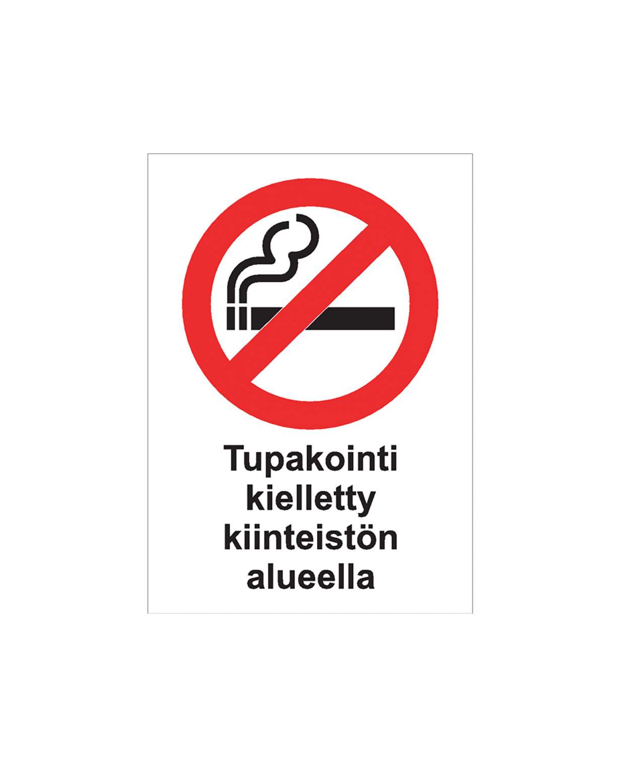Tupakointi kielletty kiinteistön alueella, Muovi 3mm, 200x300 mm
