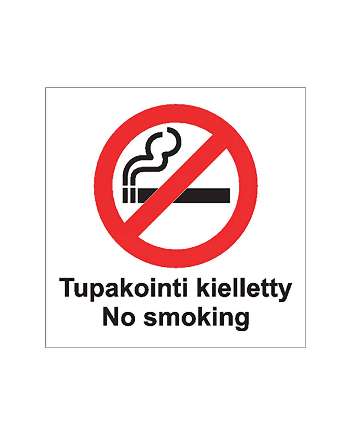 Tupakointi kielletty No smoking, Muovi 1mm, 200x200 mm